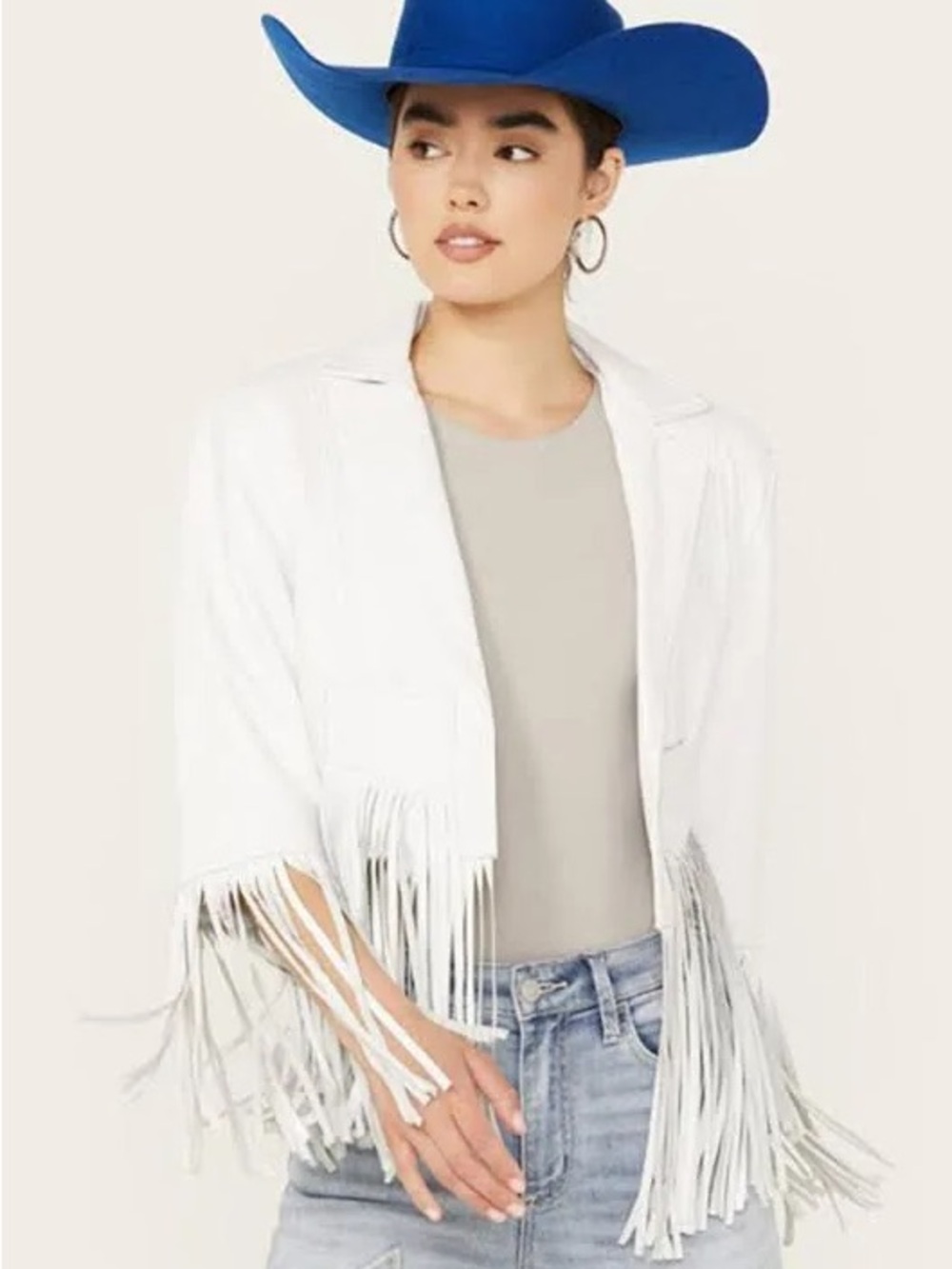 Cripple Creek cropped Fringe Leather Jacket